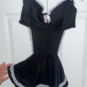 Y2K Maid lingerie Black and White Women's Intimate Set